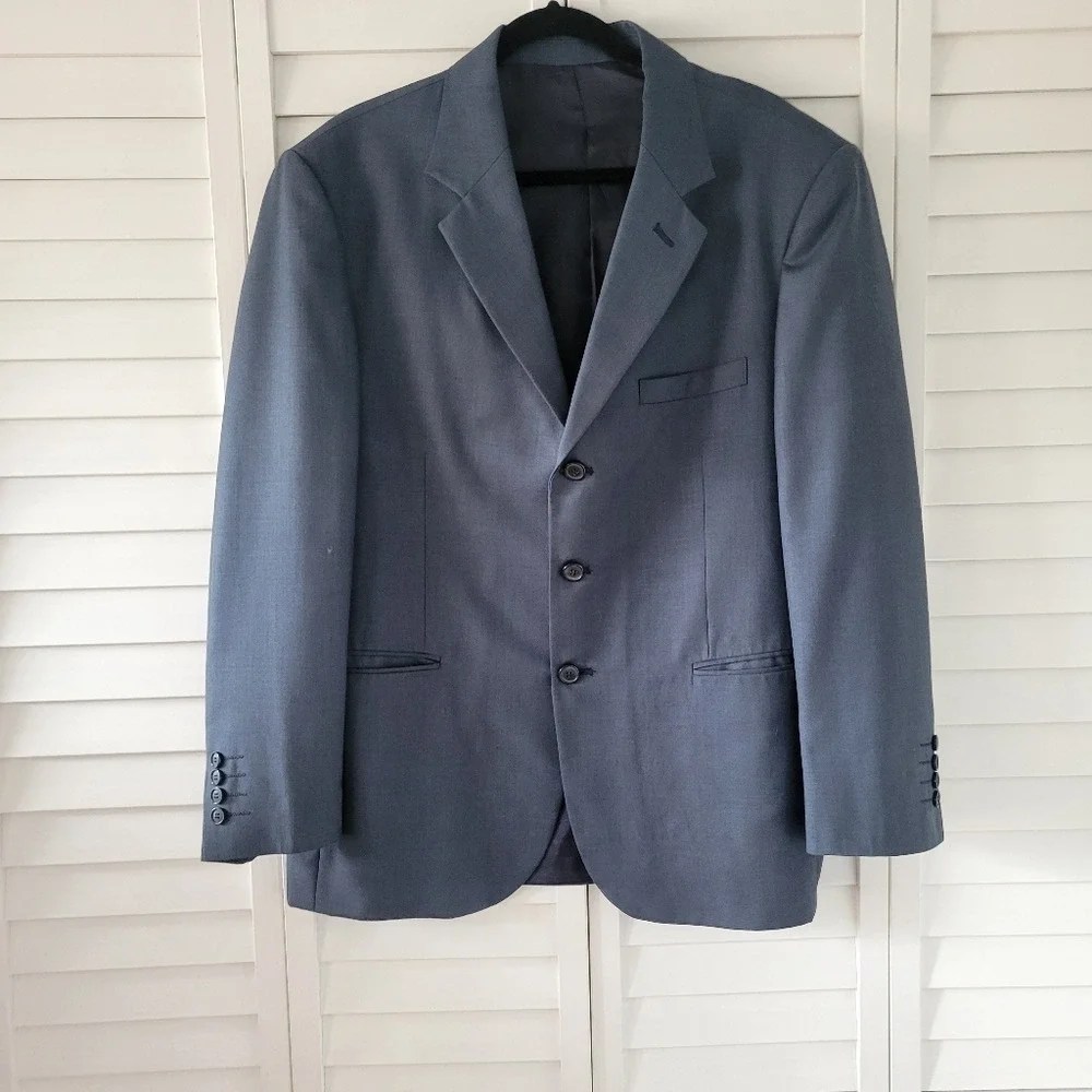 Charcoal Gray 100% Wool Sport Men's Blazer Jacket Size‎ 42R Classic Business